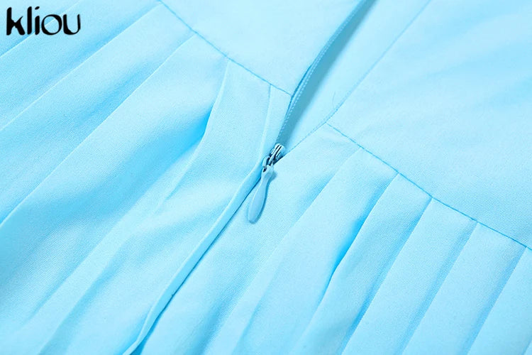 Pleated Maxi Dress Wrap Front Zip Up Bodice Shaping