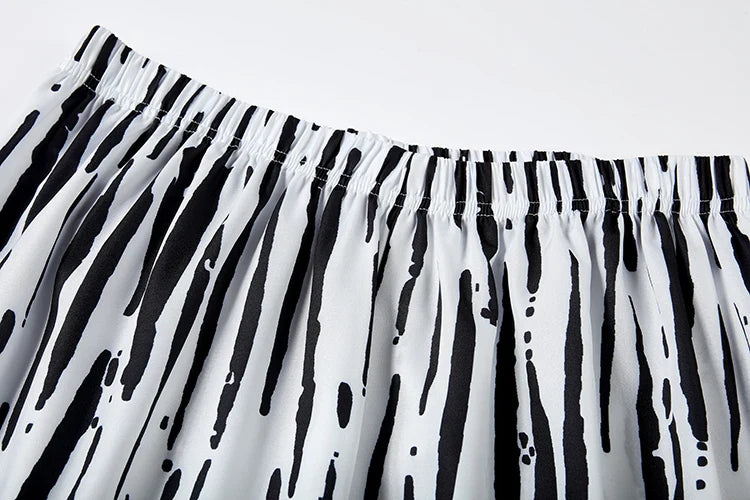 Fashion Printed Loose Long Sleeve Shirt and Straight Leg Pants Set for Women