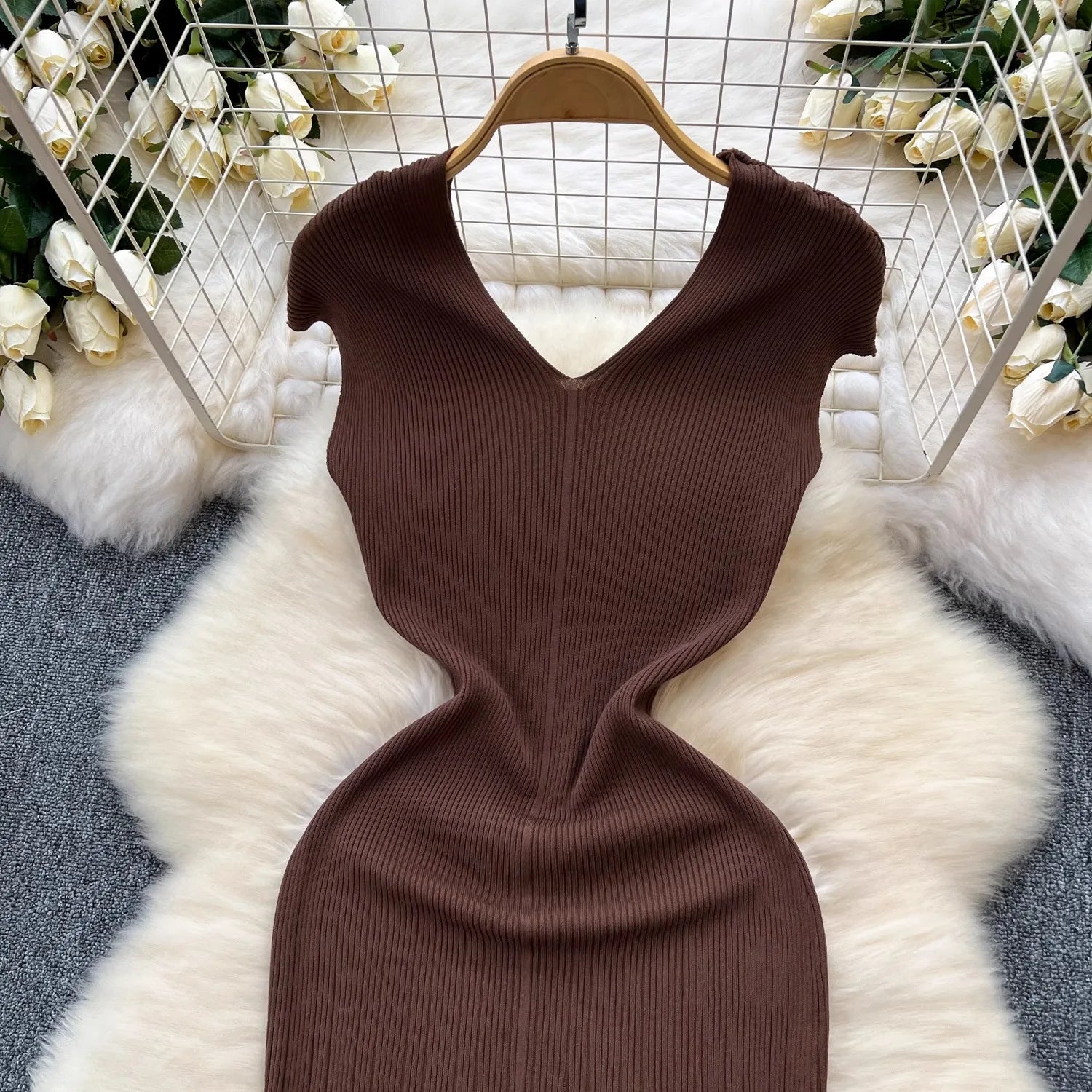 Knit Maxi Dress For Women Casual Mermaid Bodycon Knit
