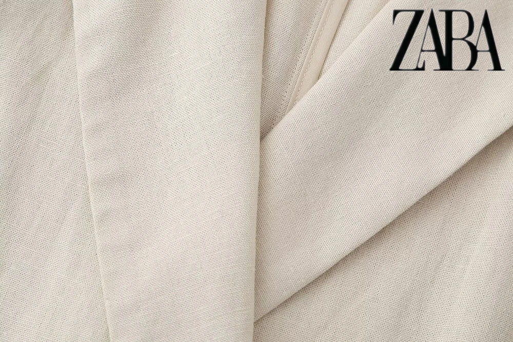 Women's Office Suit Set with Double Breasted Lapel Top and Wide Leg Pants in Solid Color