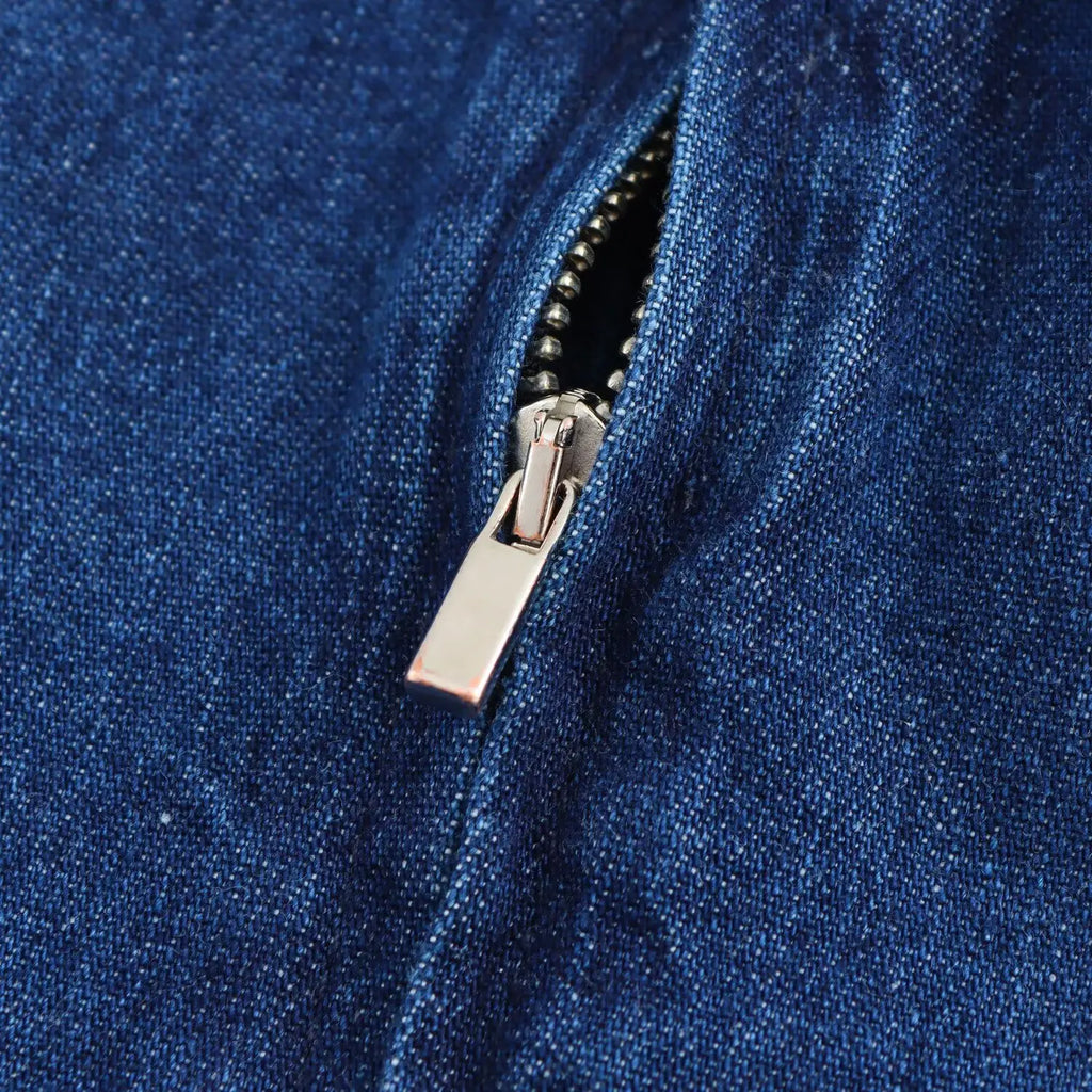 Strapless Denim Dress With Fitted Bodice And Pleated Skirt