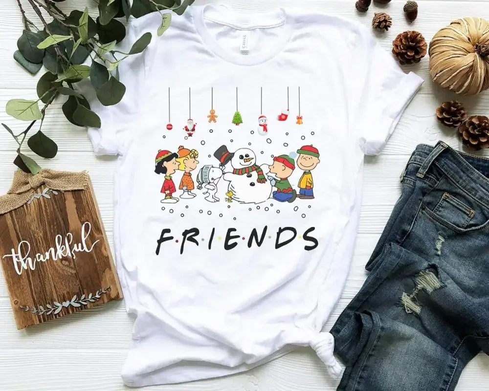 Funny Christmas T Shirt for Women with Santa Claus Mask Print Graphic Tee