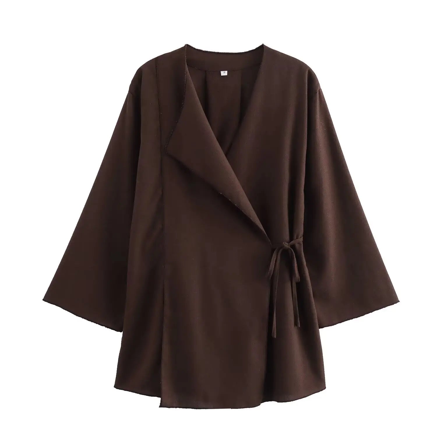 Casual Chic Solid Two Piece Women Set with Long Sleeve Kimono Jacket and Pants Nightwear Suit