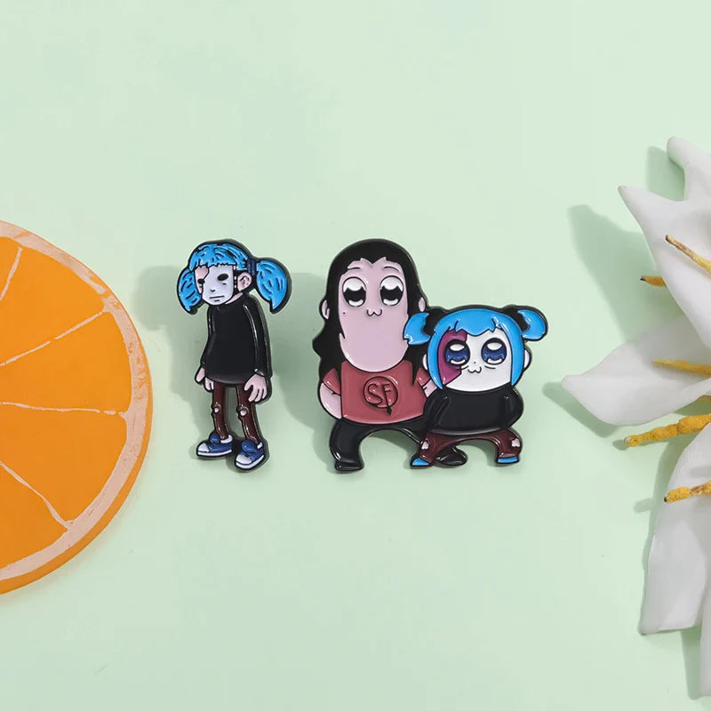 Cartoon Character Enamel Pins Set Cute Anime Brooches Fashion Accessories