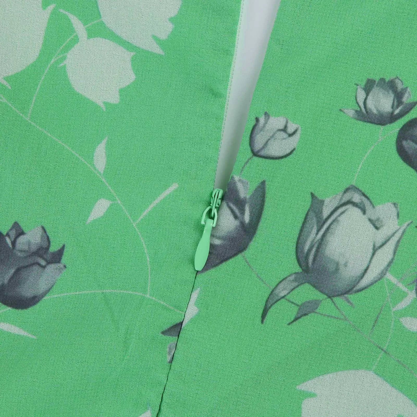 Women's Floral Chiffon Swing Dress with V Neck Short Sleeve