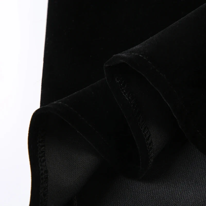 Black Velvet Mini Dress Sleeveless A Line Party Dress