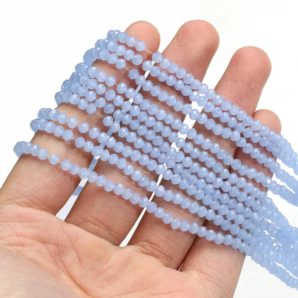 120 Pieces Crystal Glass Rondelle Beads Faceted Round Loose Spacer Beads for Jewelry Making