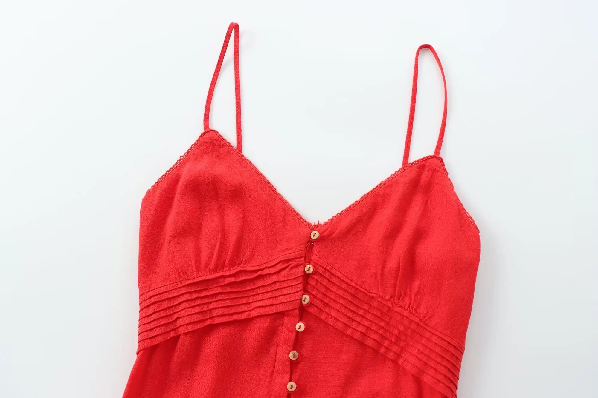 Linen Blended Suspender Dress For Women Summer French