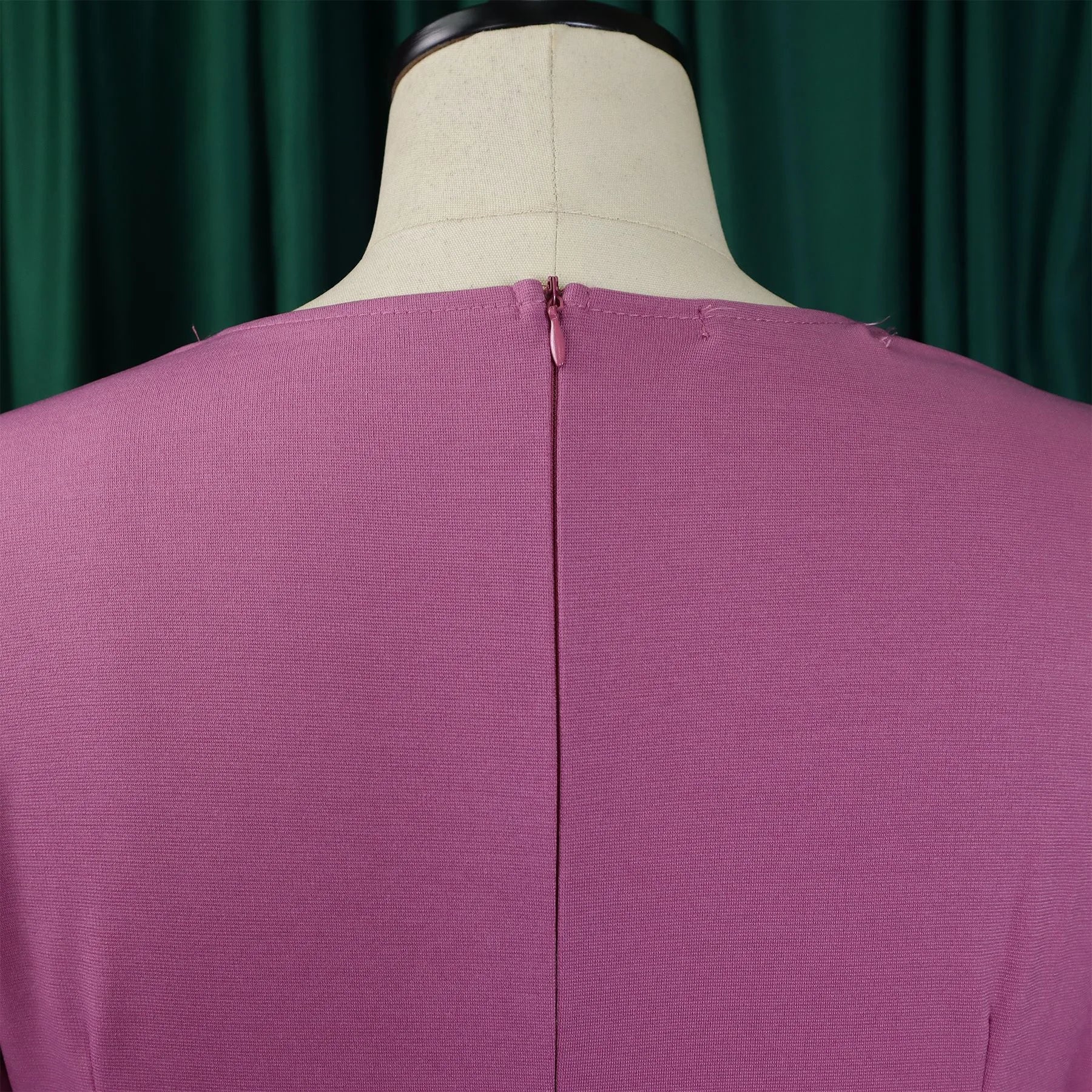 V Neck Office Dress For Women Belted Pleated Mid Calf