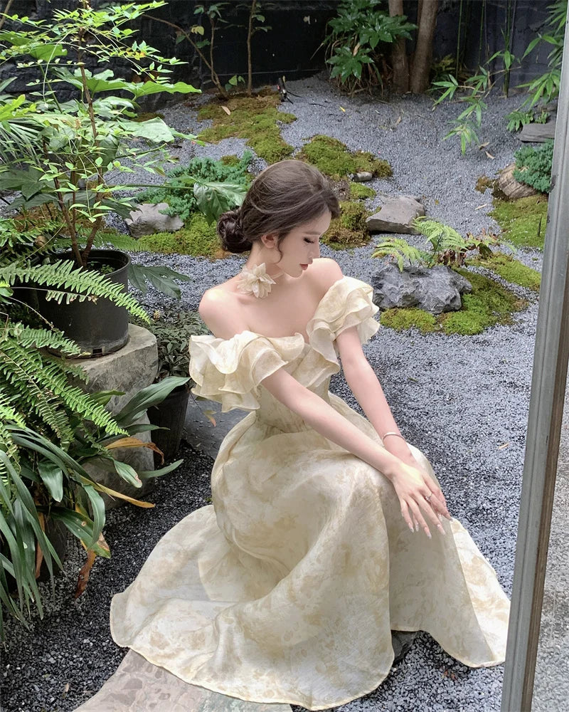 Elegant Vintage Aline Party Dress For Women Casual Prom