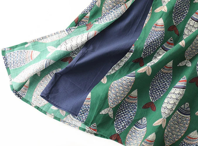 Elegant Green Chinese Style Qipao Dress For Summer Women