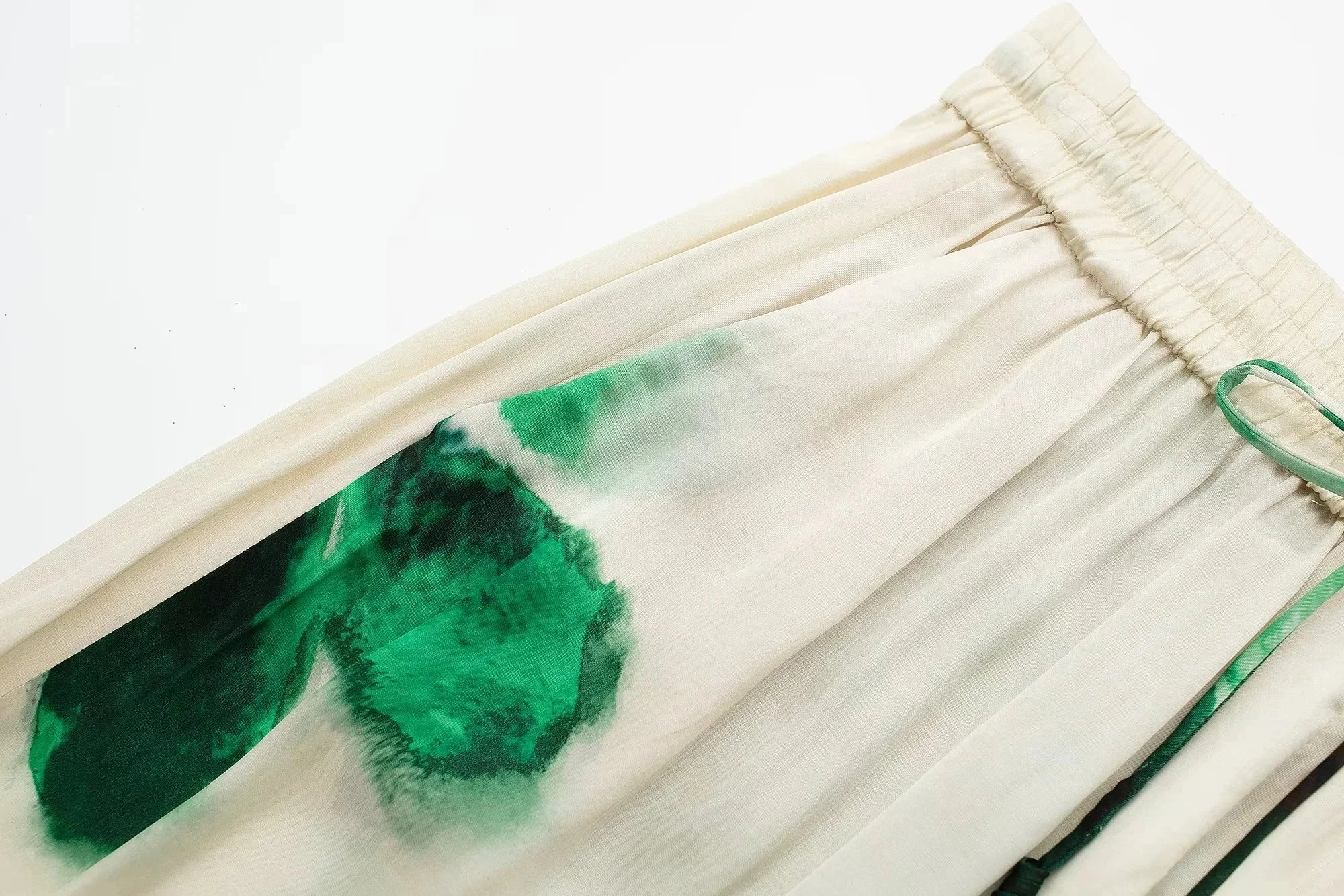 Elegant Floral Print Pant Set With Lapel Long Sleeve Loose Blouse And Drawstring High Waist Wide Leg Pants For Women