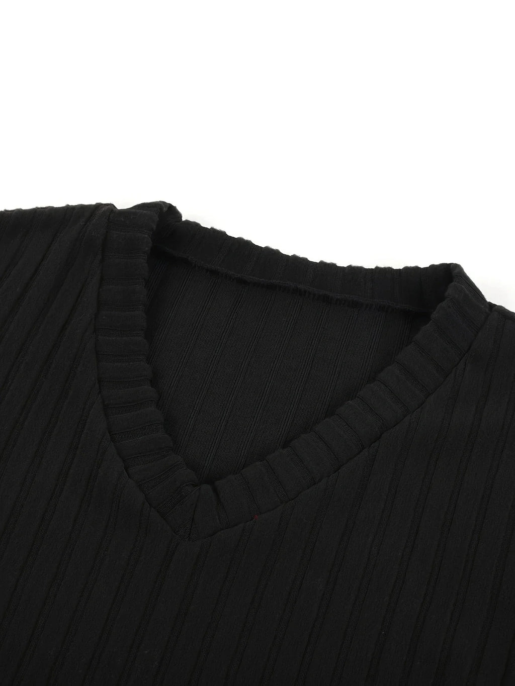 Autumn Winter Loose Casual V Neck Striped Knitted Two-Piece Set with Long Sleeve Top and Straight Tube Pants