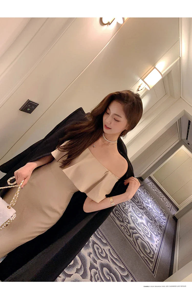 Slash Neck Mermaid Dress For Women Elegant Party Dress