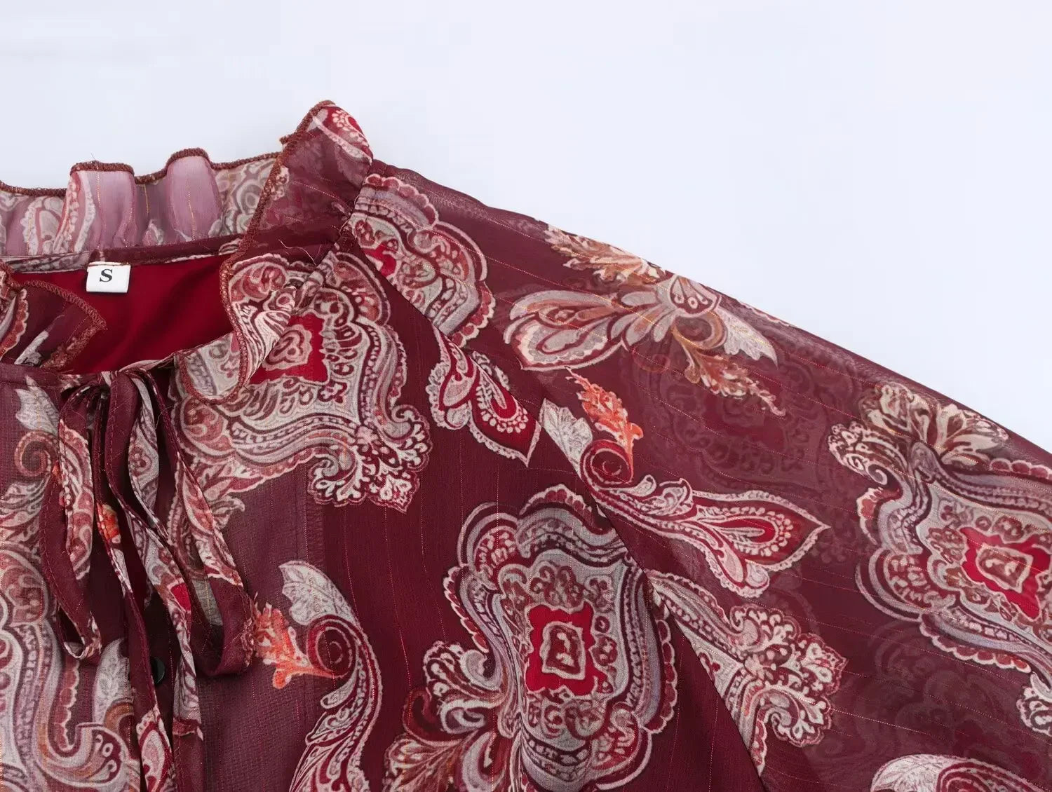 Printed Summer Long Sleeve Midi Dress for Women Chic