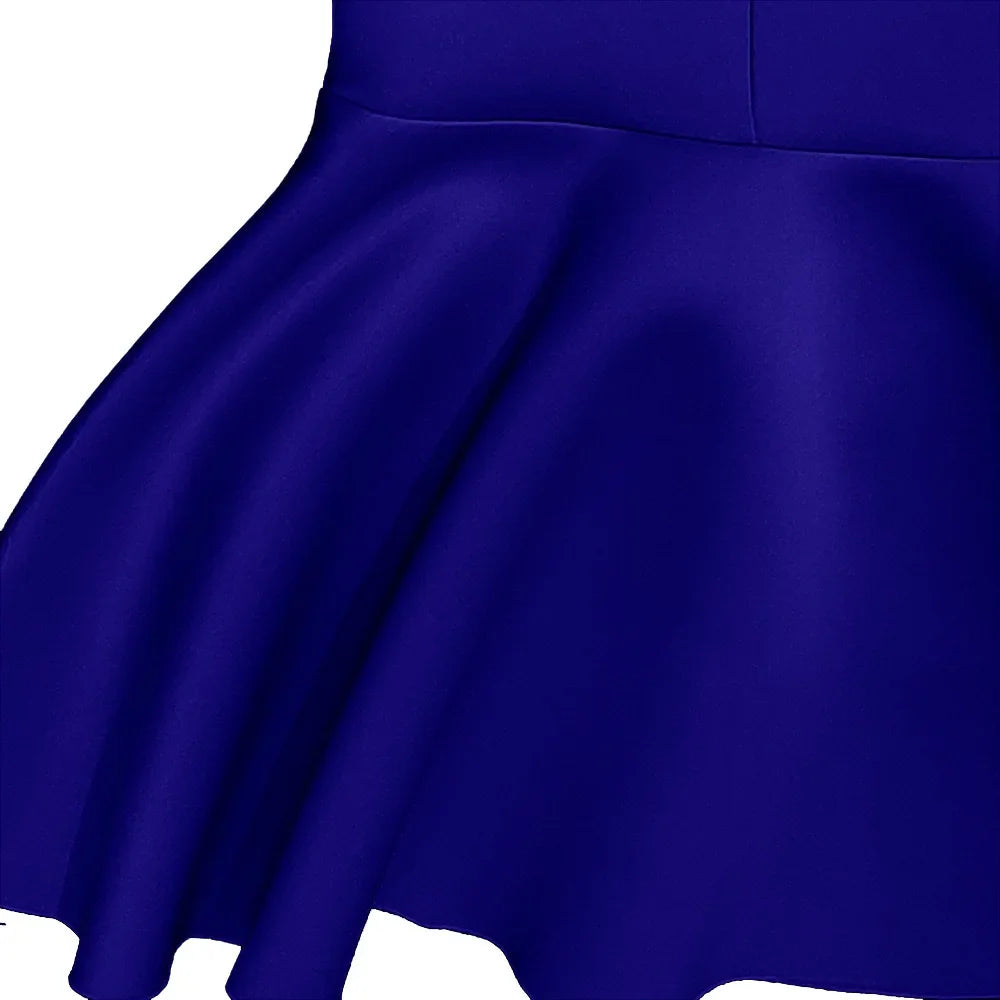 V Neck Sheath Mermaid Dress With Flare Sleeve White Blue