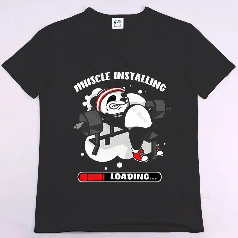 Buns of Steel Funny Gym Rat Bodybuilding Oversized T Shirt for Men Casual Short Sleeve Fitness Apparel