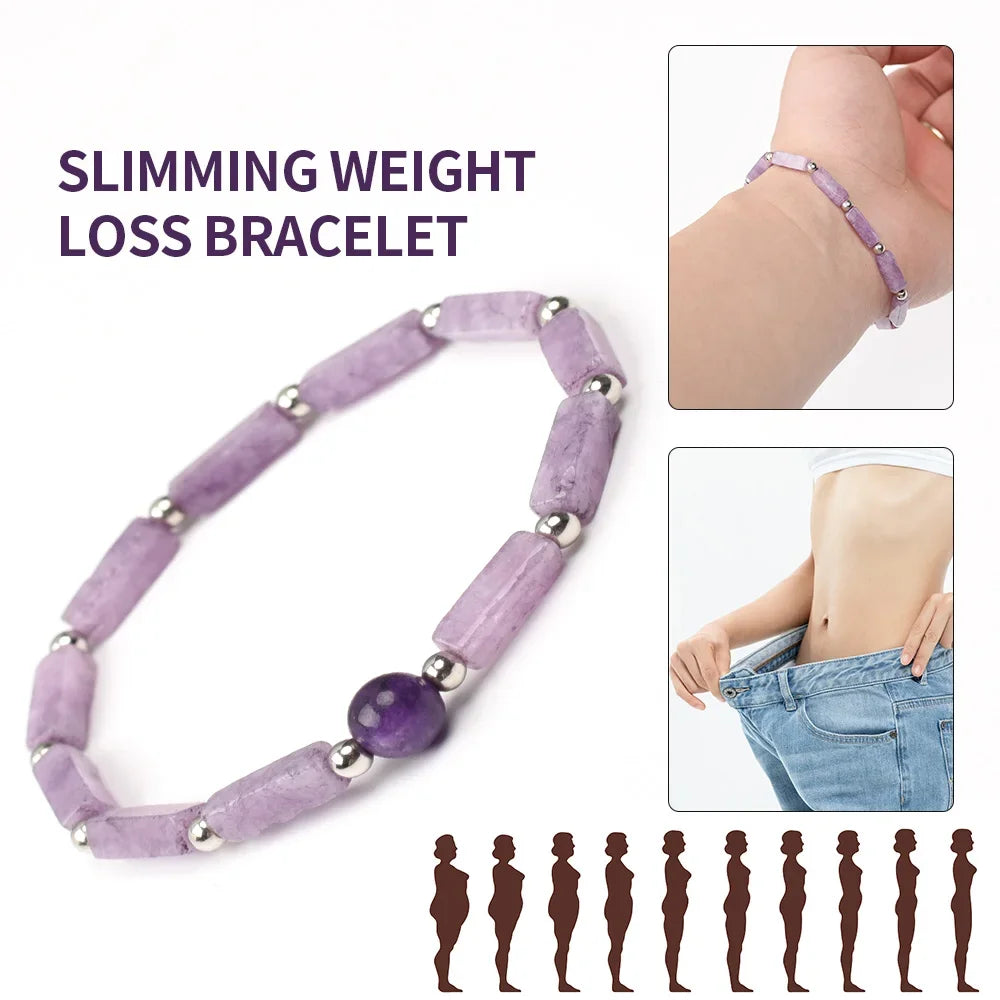 Natural Amethyst Slimming Bracelet for Women with Healing Energy for Weight Loss and Fatigue Relief