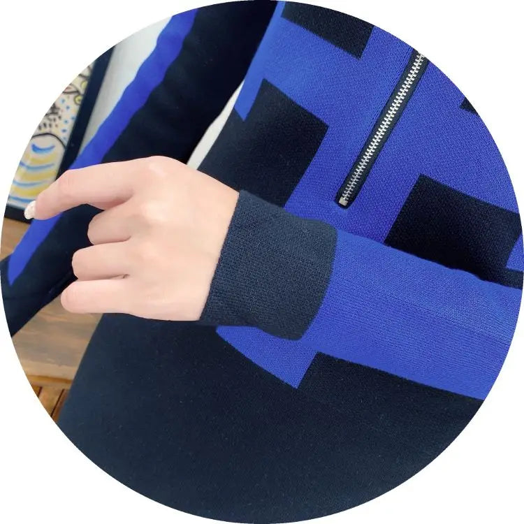 Winter Knit Bodycon Dress With Zipper Pattern Chic