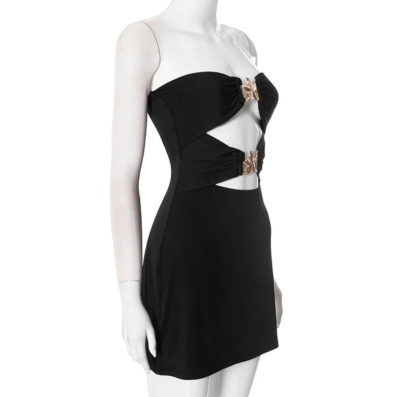 Strapless Summer Dress With Hollow Out Starfish Decor