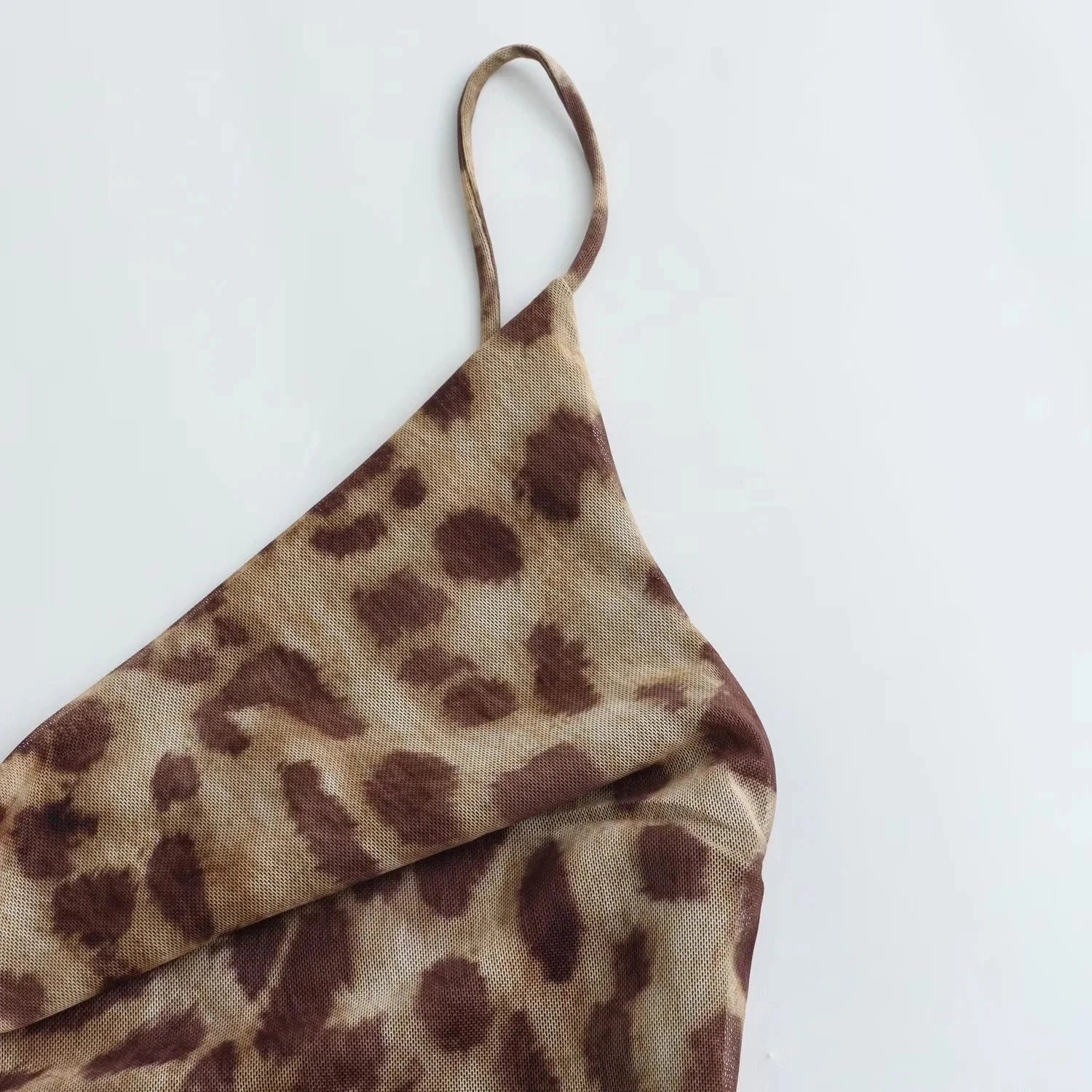 Leopard Zebra Print Tulle Slip Dress Midi Backless Party