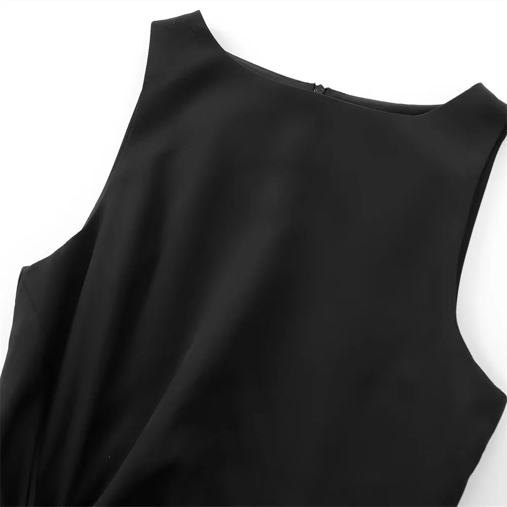 Casual Sleeveless Round Neck Midi Dress For Women Everyday