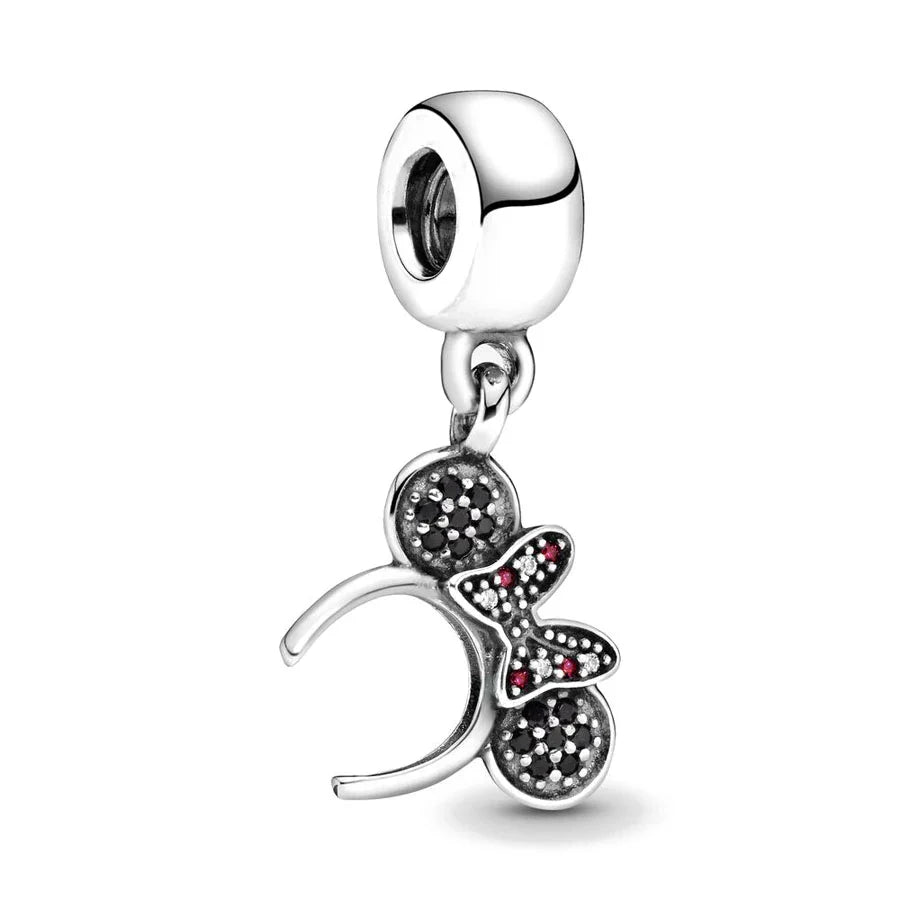 925 Sterling Silver Disney Minnie Mickey Charm Bead for Original Pendant Bracelet DIY Jewelry