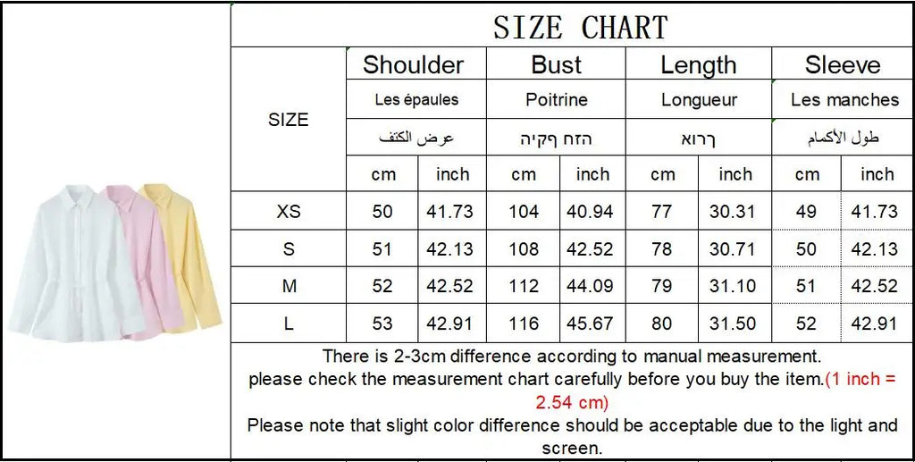 Oversized Women Blouse Summer Casual Long Sleeve Single Breasted Shirt Fashion Loose Fit Top