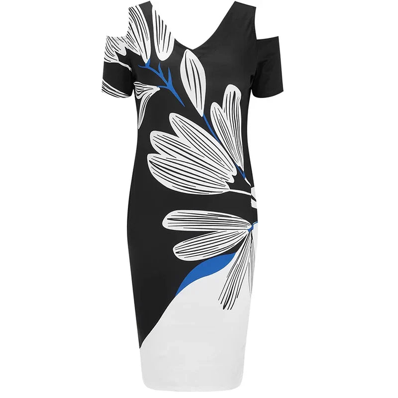 Backless Bodycon Dress For Party Elegant V Neck Patchwork