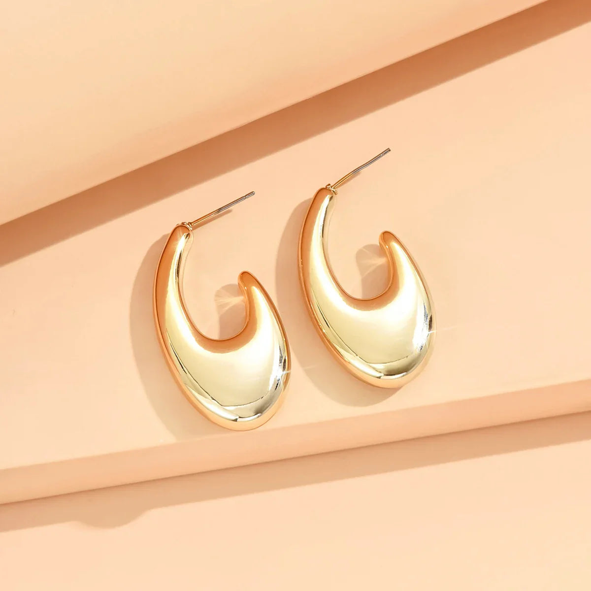 Geometric Irregular Metallic Color Earrings for Women Minimalist Trendy Jewelry Gift