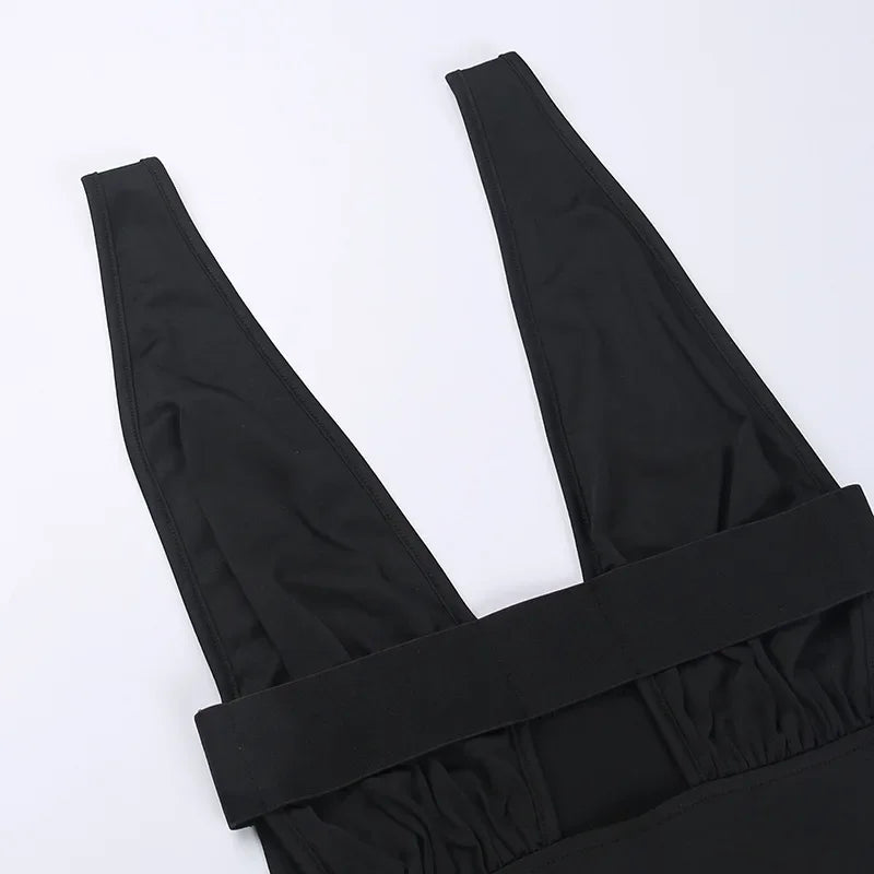 Sheer Beach Cover Up Vest Dress With V Neck Split Detail