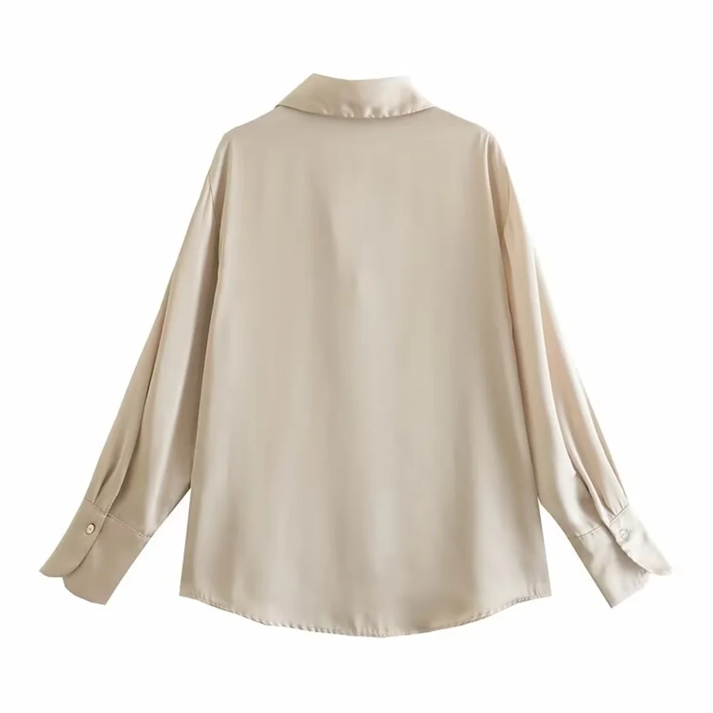 Women's Casual Loose Silk Satin Shirt with Versatile Soft Texture and Elegant Design