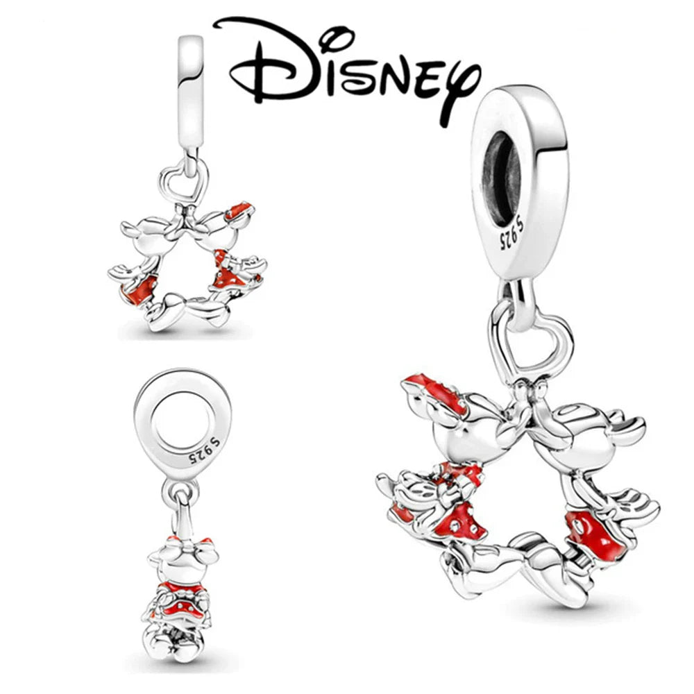 Mickey Mouse Minnie Mouse Sterling Silver Charm Beads for Bracelets