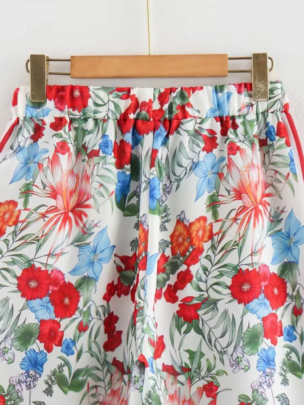 Women's Bohemian Casual Trousers Set with Long Sleeve Shirt and High Waisted Wide Leg Pants