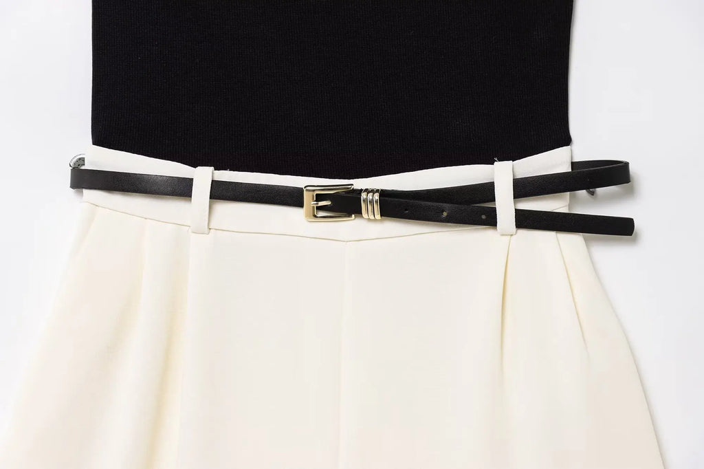 Slim Fit Sleeveless Jumpsuit with Belt Stylish Short Romper for Versatile Fashion Looks