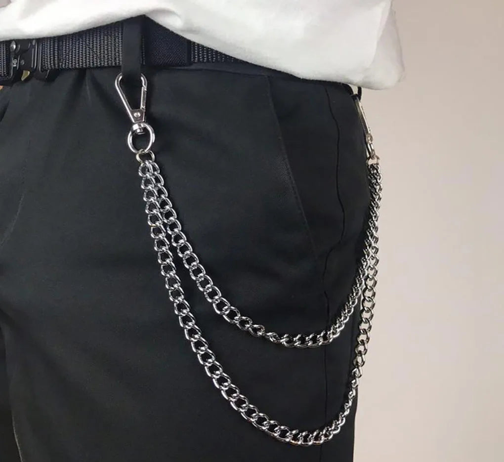 Punk Style Stainless Steel Waist Chain for Jeans and Hip-Hop Fashion Accessories