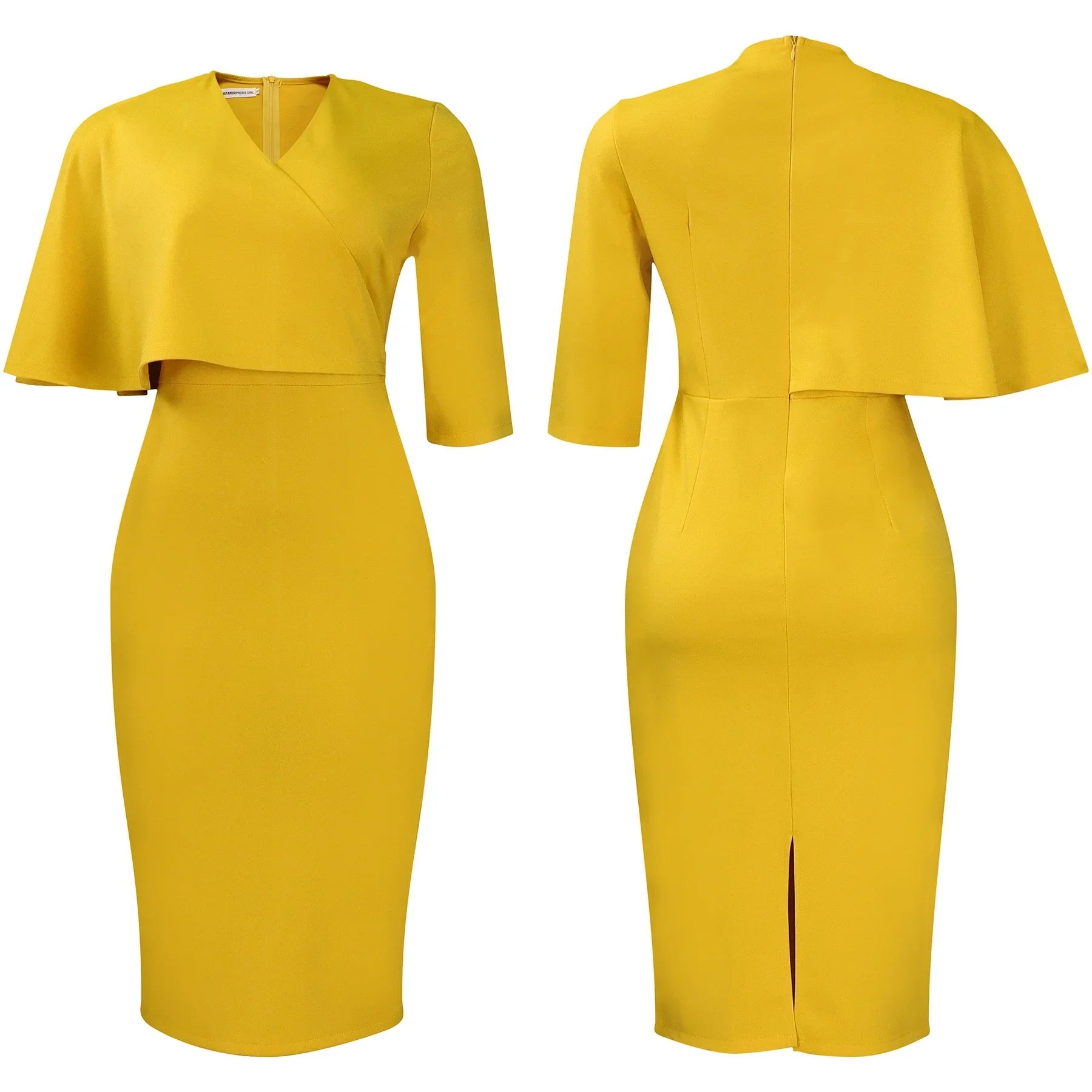 Women's Office Dress V Neck Solid Midi Formal Workwear