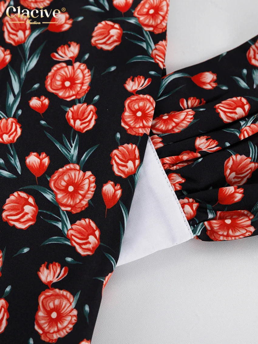 Office Midi Dress With Doll Collar Long Sleeves Elegant