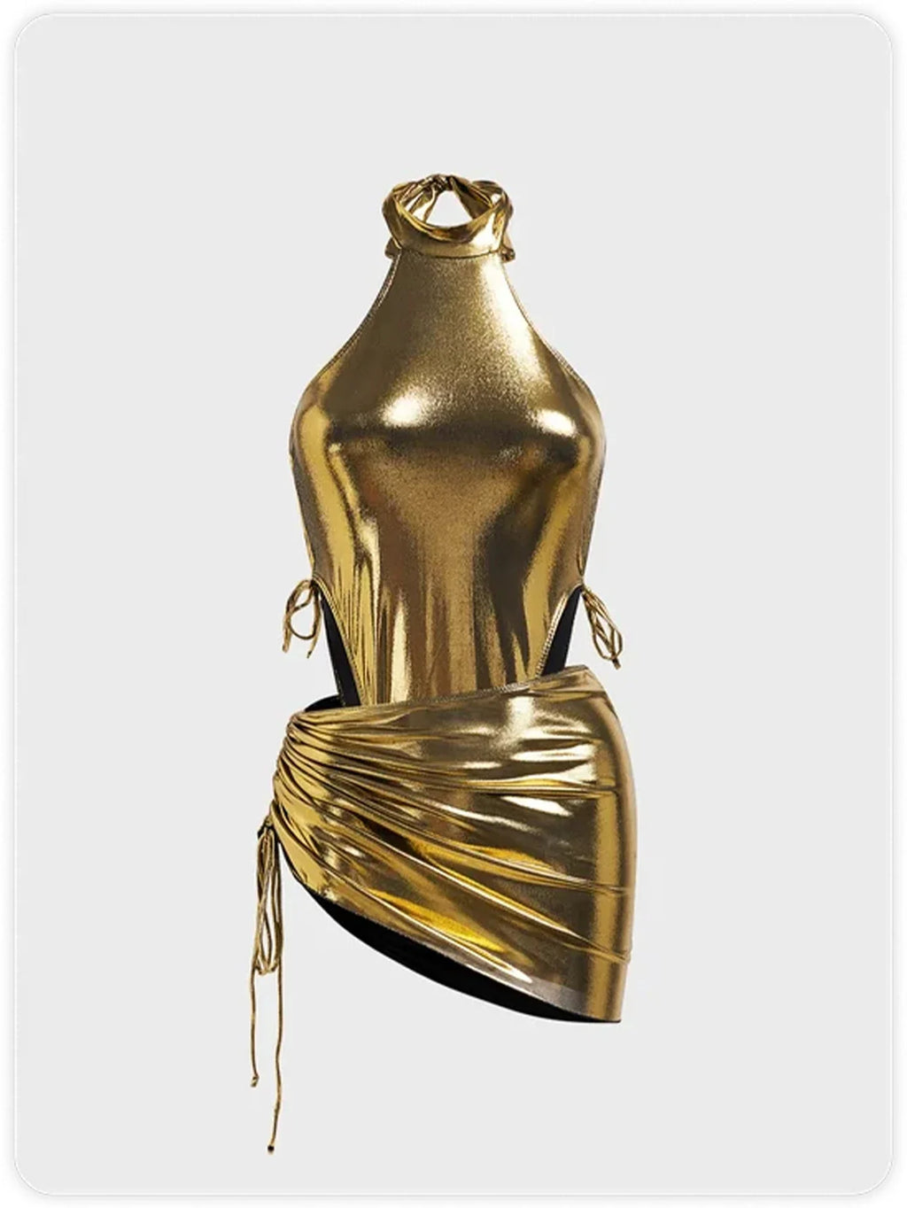 Sexy Wrap Jumpsuit With Hip Skirt Set For Evening Wear