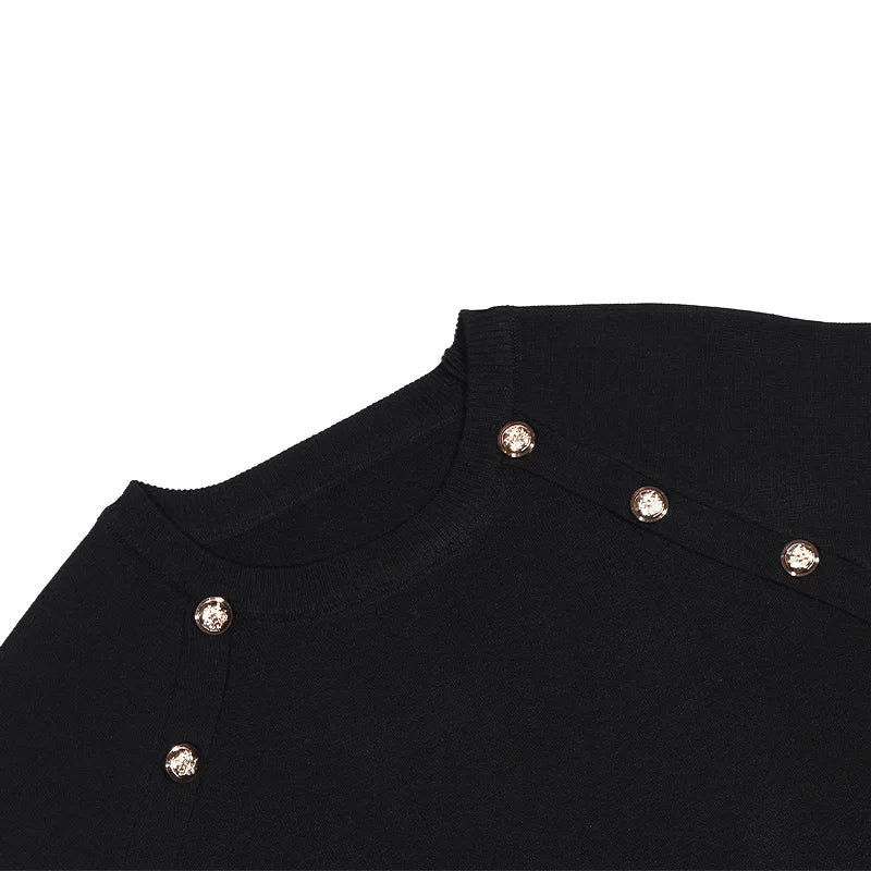 Women Short Sleeve Knit Dress Contrast Fit Flare Summer