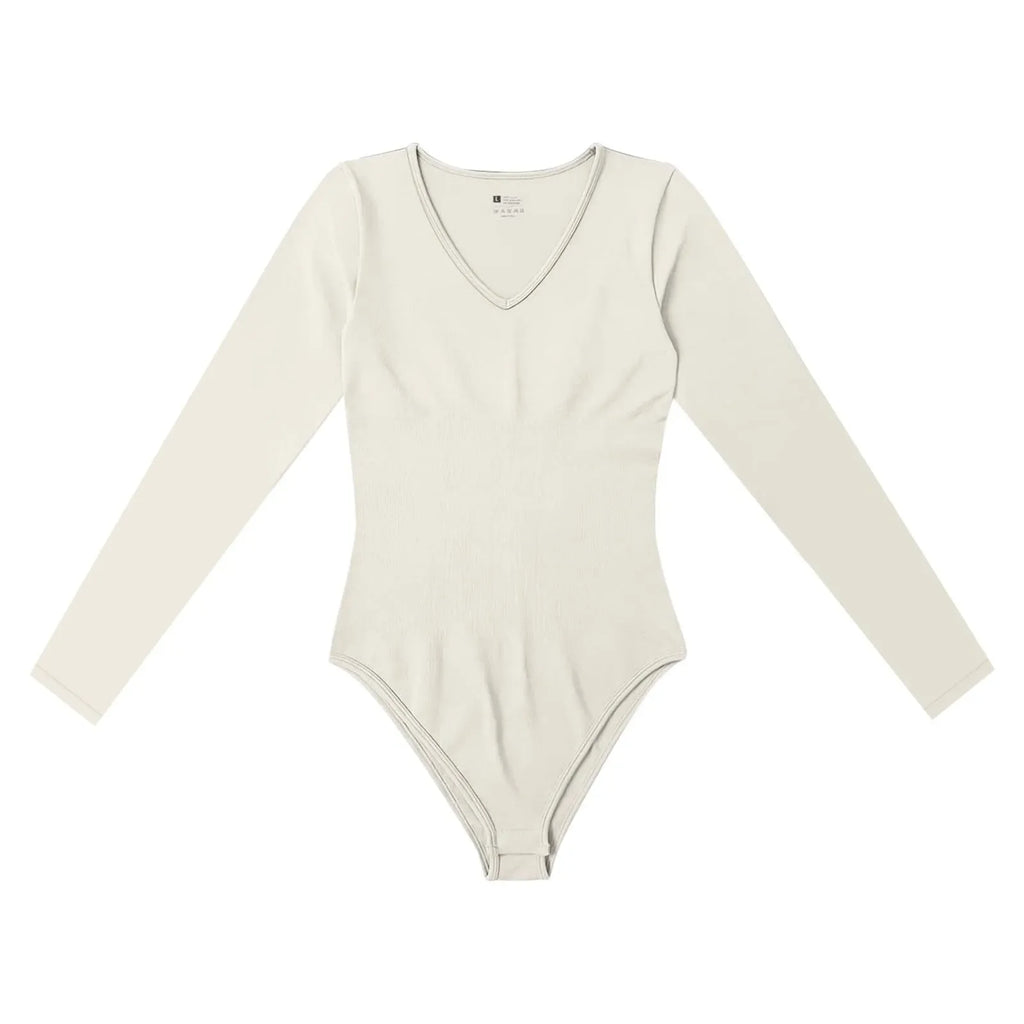 Women's Sexy Knitted Slim Fit Crew Neck Long Sleeve Jumpsuit Bodysuit with Leggings Soft Stretchy Lightweight Underwear Top for Casual and Party Wear