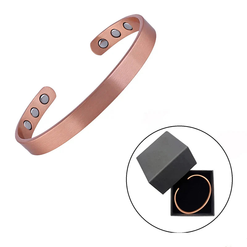 Handmade Solid Copper Bracelet and Ring Set for Arthritis Relief and Health Benefits