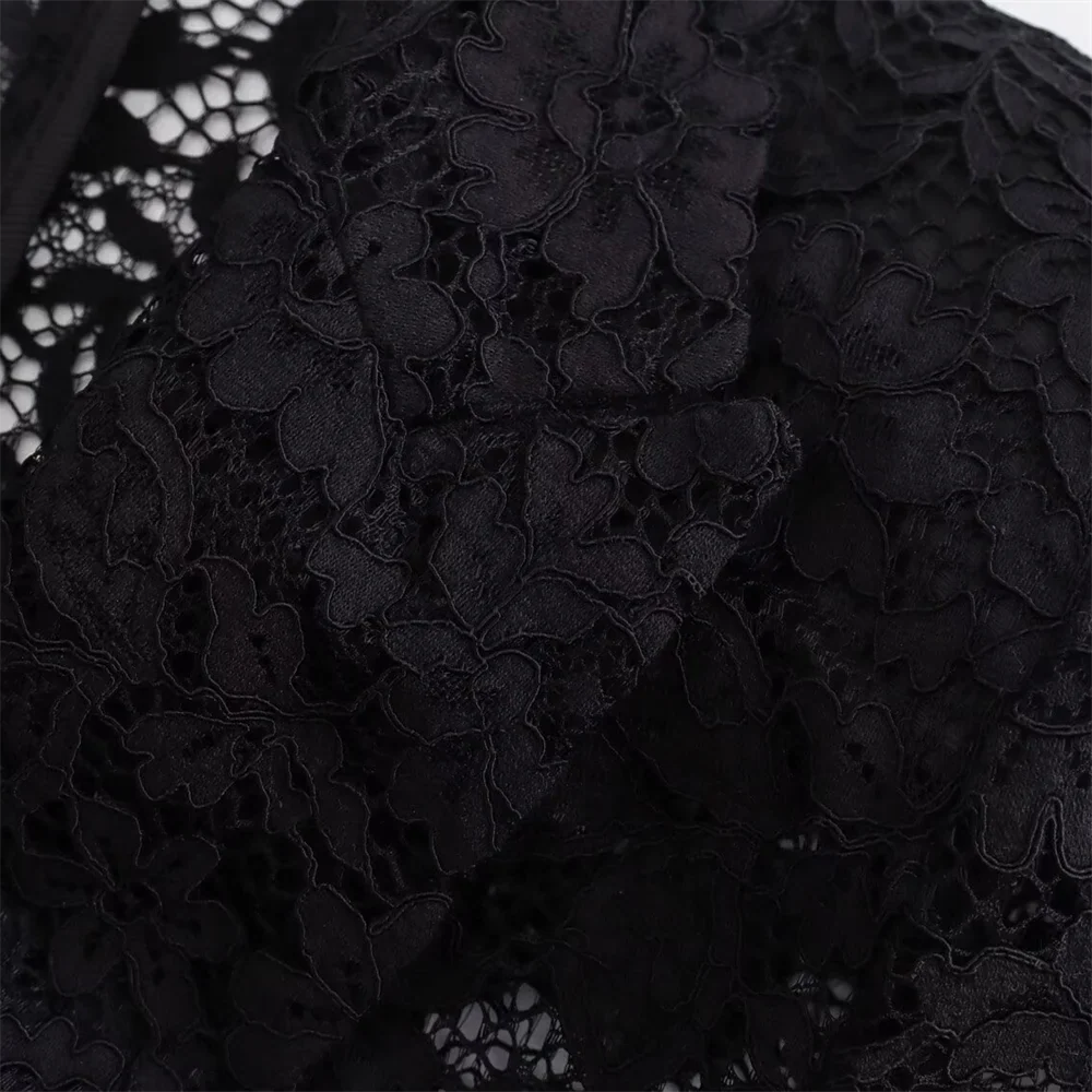 Women's Elegant Lace Suit Jacket and High Waisted Skirt Set Casual Versatile Temperament Fashion Ensemble