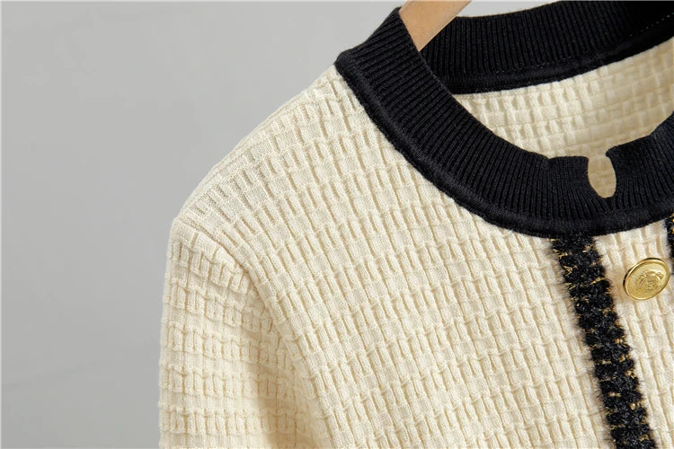 Elegant O Neck Knitted Dress for Women Autumn Slimming