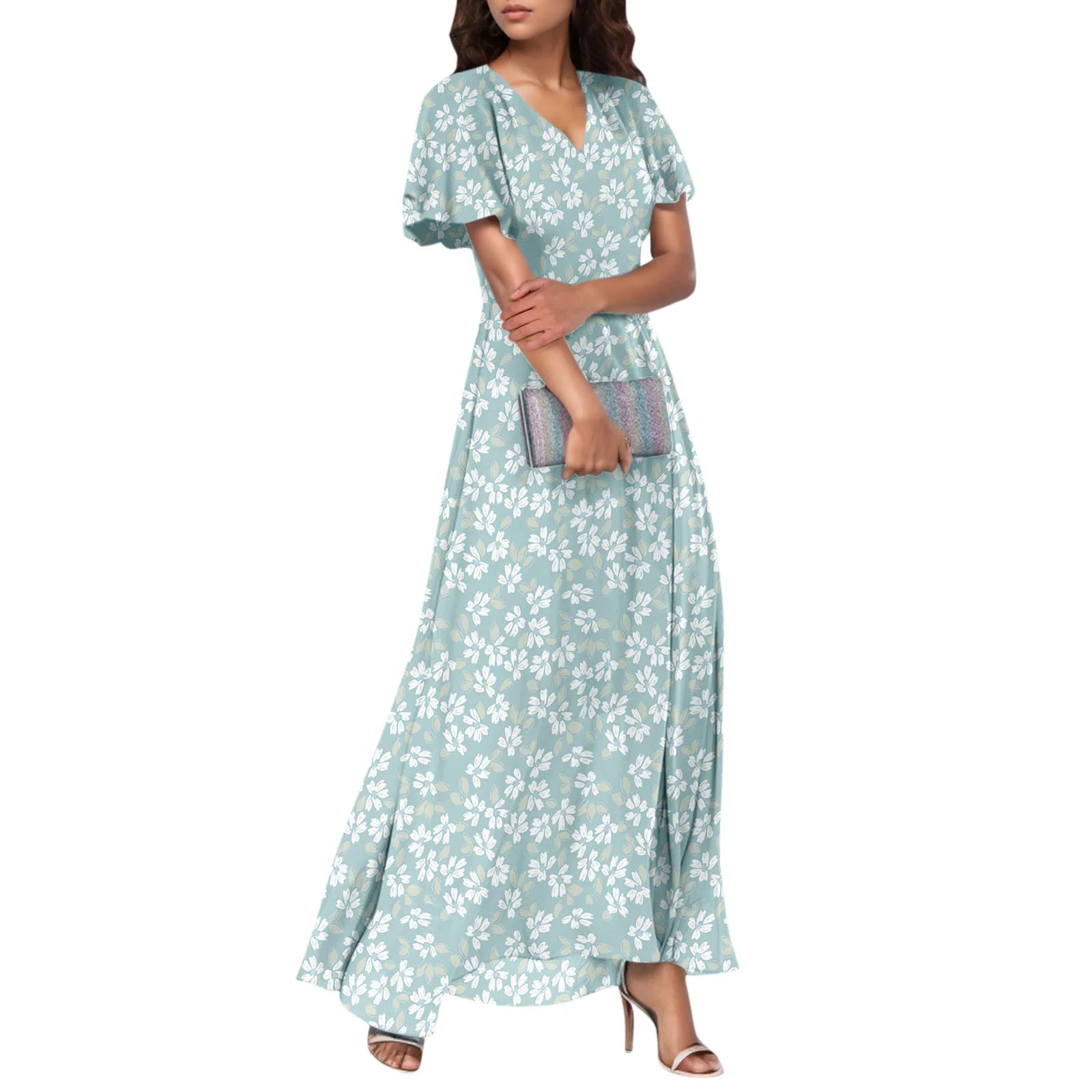 Floral Chiffon Maxi Dress for Summer Wedding Guest Chic