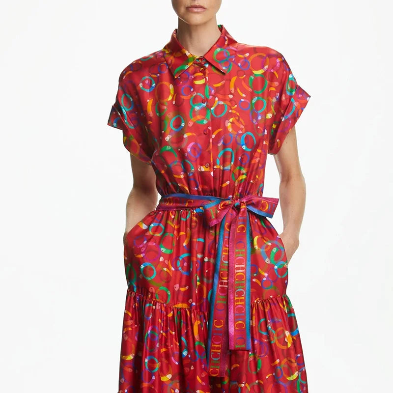 Seasonal Fashion Colors Womens Dresses Vintage Versatile