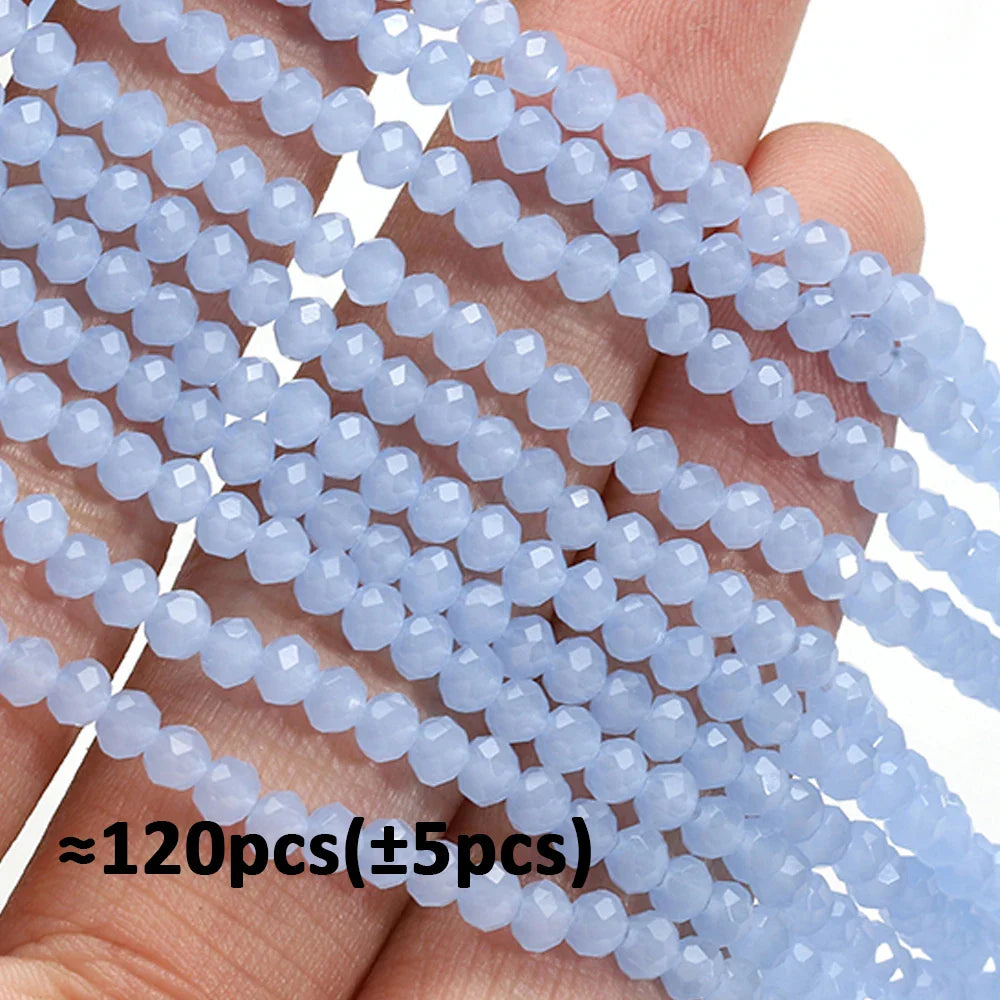 120 Pieces Crystal Glass Rondelle Beads Faceted Round Loose Spacer Beads for Jewelry Making