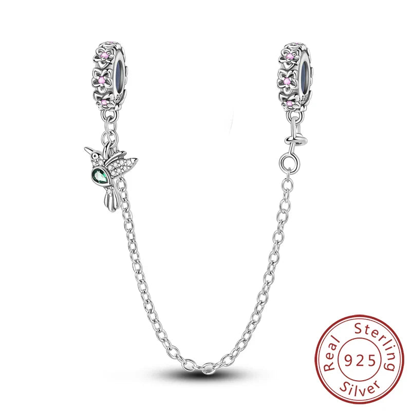 Glowing Luminous Firefly Butterfly Pendant Charm Beads in 925 Sterling Silver for Bracelet Jewelry