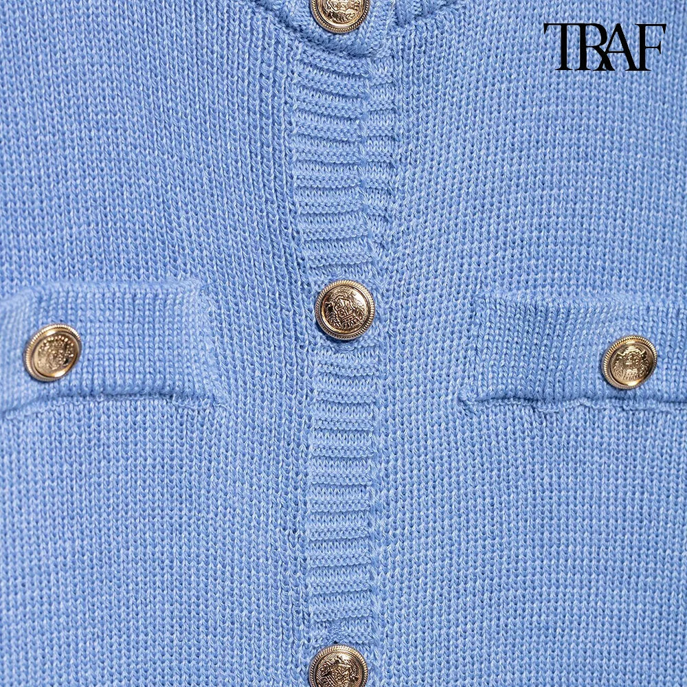 French Chic Solid Color Round Neck Mini Dress For Women