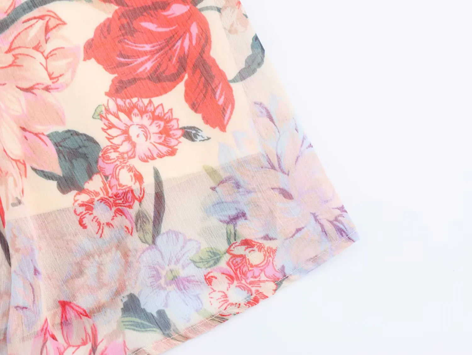 Floral Print Midi Dress With Belt Bow Collar Long Sleeve